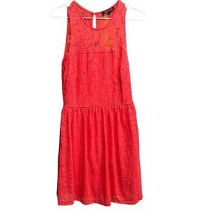 Jenlo Sleeveless Lace Dress - Size Medium , red/pinkish color
